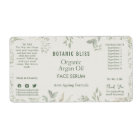 Rustic Botanical Sage Green Cosmetic Product Label