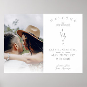 Rustic Botanical Simple Wedding Welcome Guests Poster