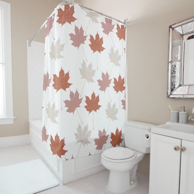 Rustic Botanical Terracotta Maple Leaves Pattern  (In Situ)