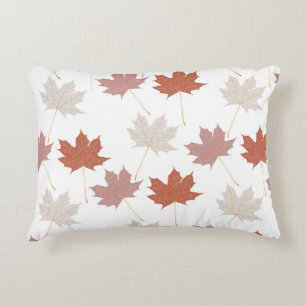 Rustic Botanical Terracotta Maple Leaves Pattern  Accent Pillow