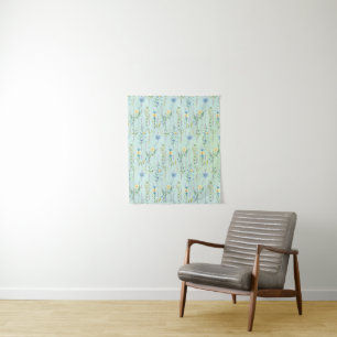 Rustic Botanical Watercolor gradient flora flower Tapestry