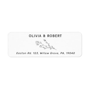 Rustic Botanical Wedding Return Address  Label