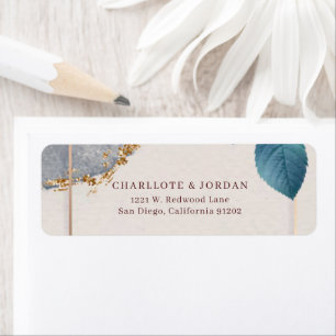 Rustic Botanical Wedding Return Address Label