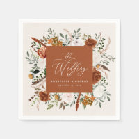 Rustic botanical wedding script terracotta elegant