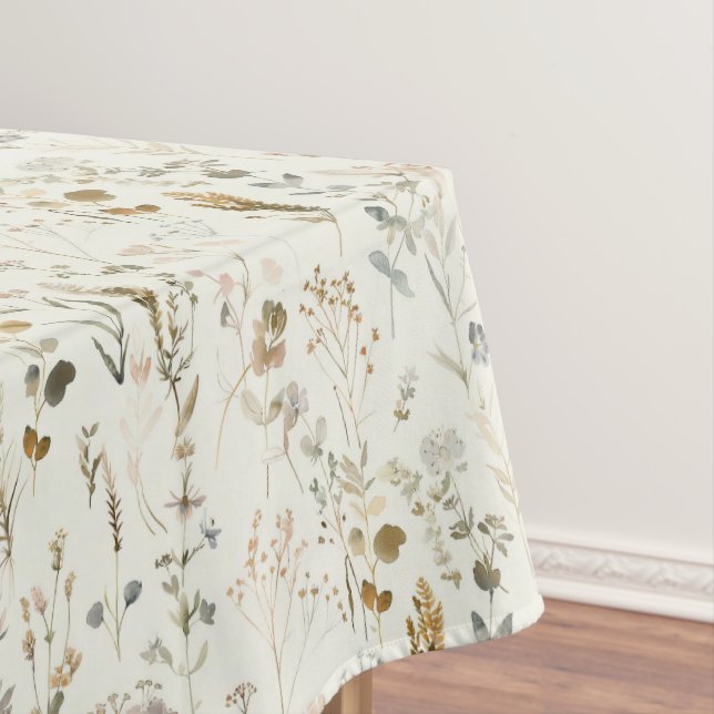 Rustic Botanical Wildflower Christmas  Tablecloth (In Situ)