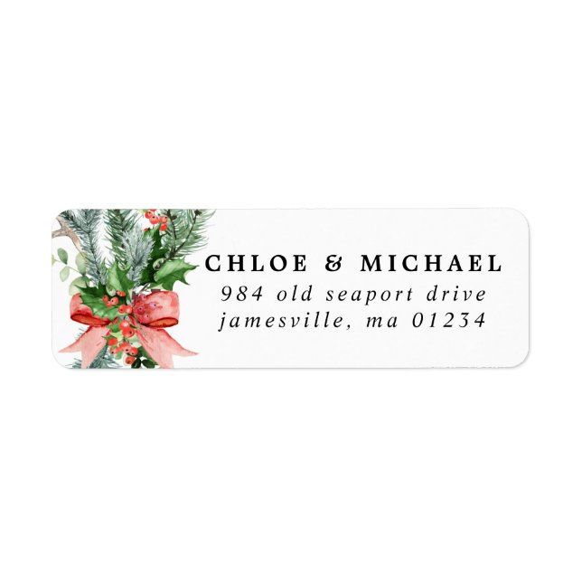 Rustic Botanical Winter Wedding Adresse de retour (Devant)