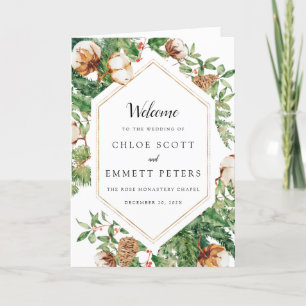 Rustic Botanical Winter Wedding Booklet Program