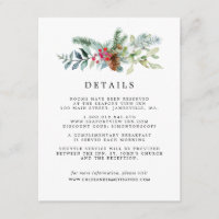 Rustic Botanical Winter Wedding Guest Details