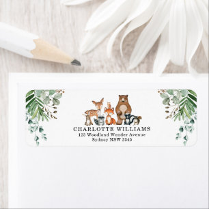 Rustic Botanical Woodland Animaux Retour Adresse