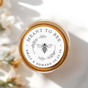 Rustic Botanical Wreath Meant to Bee Wedding Favou Classic Round Sticker