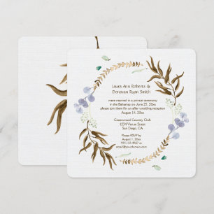 Rustic Botanicals Wreath Reception Only Invitation