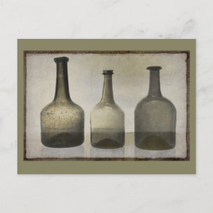 Rustic Bottles Still Life Art Postcard