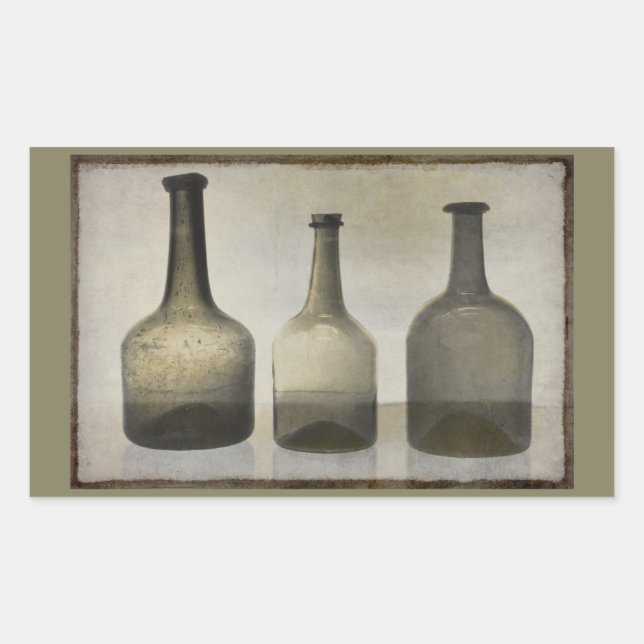 Rustic Bottles Still Life Art Sticker (Front)