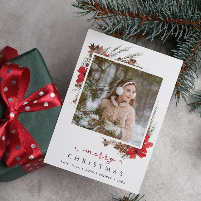 Rustic Bough | Holiday Photo Card (Creator Uploaded)