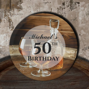 Rustic Bourbon Whiskey Birthday Party Paper Plate