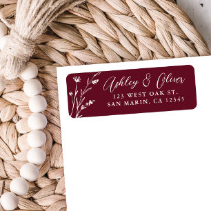 Rustic Bourgogne Fleur sauvage Mariage Adresse de