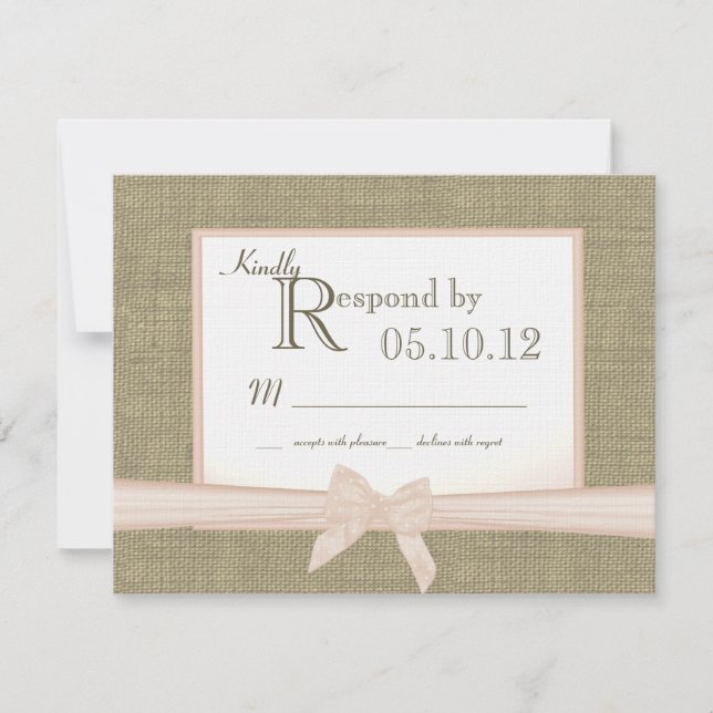 Rustic Bow and Burlap Wedding Response (Front)