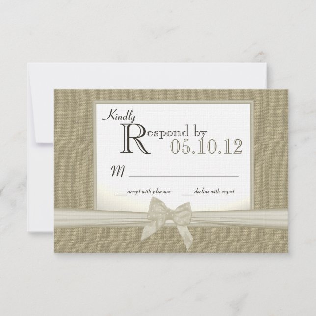 Rustic Bow and Burlap Wedding Response (Front)
