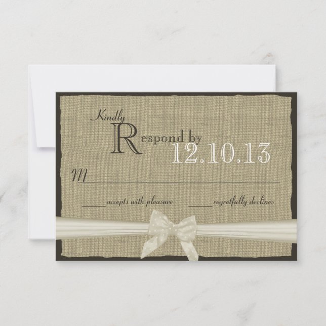 Rustic Bow and Burlap Wedding Response (Front)