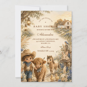 Rustic Boy Western Boho Baby Shower Invitation