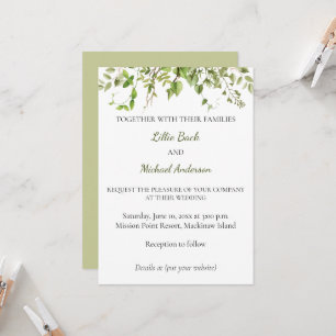 Rustic Branch Greenery Wedding Invitation