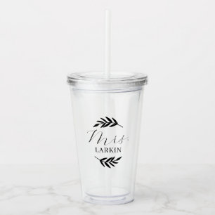 Rustic Branch Mrs. Monogram Bride Gift Acrylic Tumbler