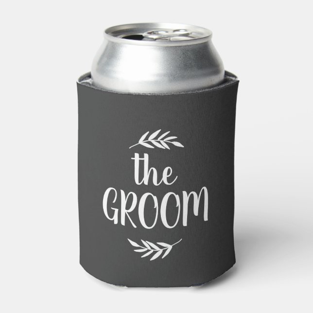 Rustic Branch Personalized Groom | Editable Colour Can Cooler (Can Front)