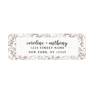 Rustic Branches Copper Wedding Return Address