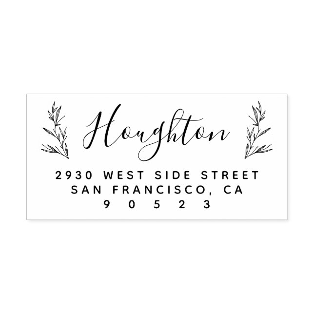 Rustic Branches Hand Scripted Return Address Rubber Stamp (Imprint)