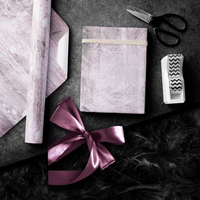 Rustic Branding | Dusty Pink Rose Wood Plank Wrapping Paper (Creator Uploaded)