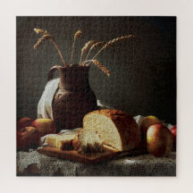 Rustic Bread & Fruit | Still Life Jigsaw Puzzle