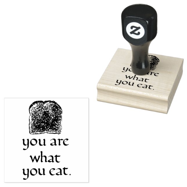 Rustic Bread & Handwritten Text Rubber Stamp (Stamped)