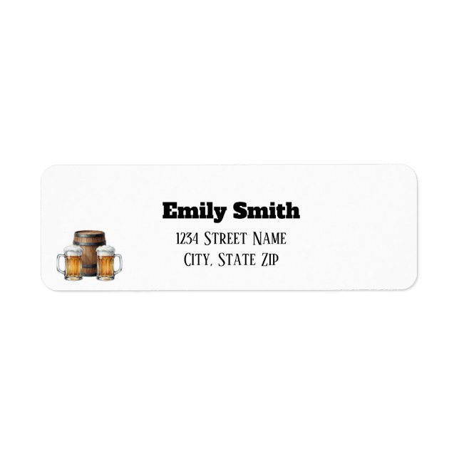 Rustic Brewery Shower Return Address Labels (Front)