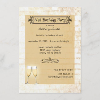 Rustic Brick 60th Birthday Party Invitation