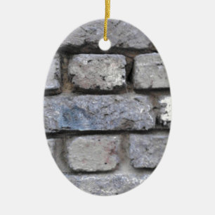 Rustic brick stone wall ceramic ornament