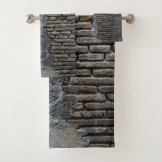Rustic Brick Stone Wall Napoli 1 Bath Towel Set