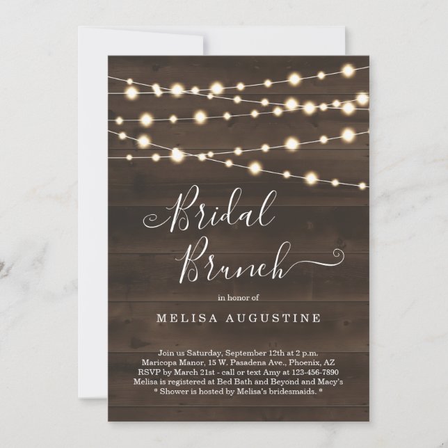 Rustic Bridal Brunch Invitation (Front)
