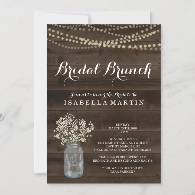 Rustic Bridal Brunch Invitation (Front)