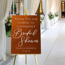 Rustic Bridal Shower Burnt Orange Welcome