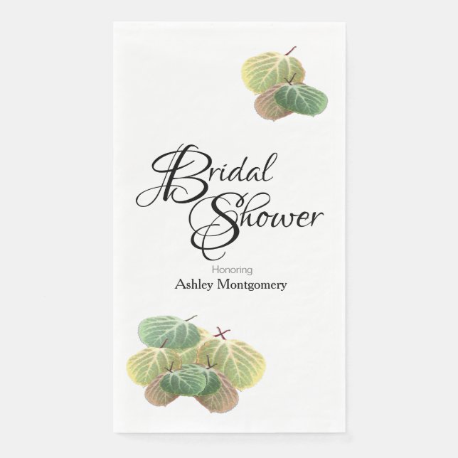 Rustic Bridal Shower Fall Aspen Leaves Napkin (Front)