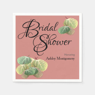 Rustic Bridal Shower Fall Aspen Leaves Orange Napkin