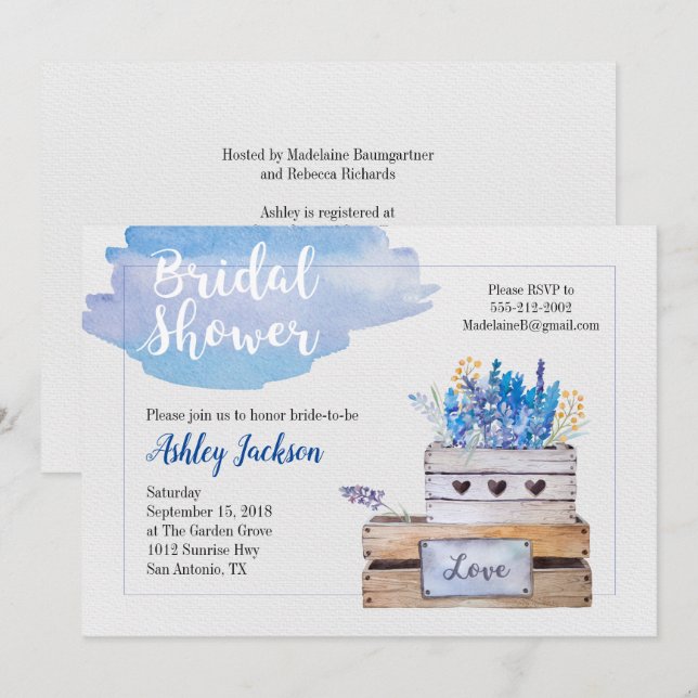 Rustic Bridal Shower Invitation (Front/Back)