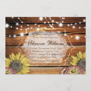 Rustic Bridal Shower Invitation Barn Wood