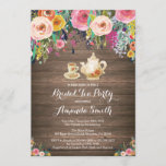 Rustic Bridal Shower Tea Party Invitation Floral<br><div class="desc">Rustic Bridal Shower Tea Party Invitation. Watercolor Pink Floral Flower. Bridal Tea Shower Invitation. Shabby Chic Rose. Vintage. Retro. Rustic Wood Background. For further customization,  please click the "Customize it" button and use our design tool to modify this template.</div>