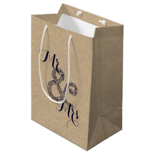 Rustic Bride Autumn Wedding Mr & Mrs Party Favour Medium Gift Bag