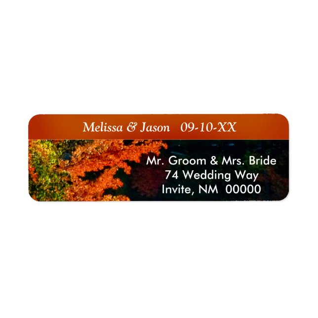 Rustic Bride Groom Fall Foliage Wedding Invite Lab (Front)