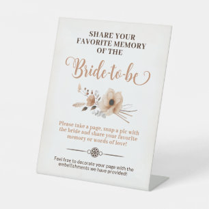 Rustic Bride to be Memory Game Sign