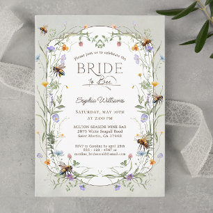 Rustic Bride to Bee Wildflower Bridal Shower Invitation