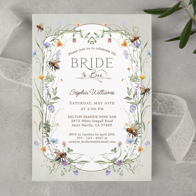 Rustic Bride to Bee Wildflower Bridal Shower Invitation (Creator Uploaded)