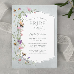 Rustic Bride to Bee Wildflower Bridal Shower Invitation